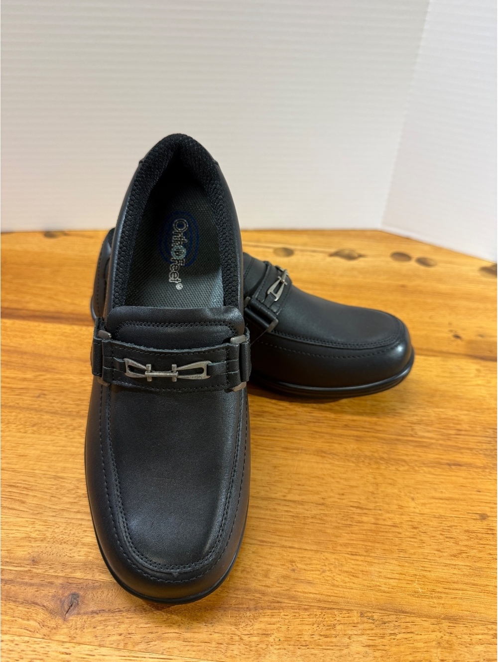 Orthofeet Chelsea Black Leather Orthopedic Diabetic Slip On Loafers Women 9.5 xw
